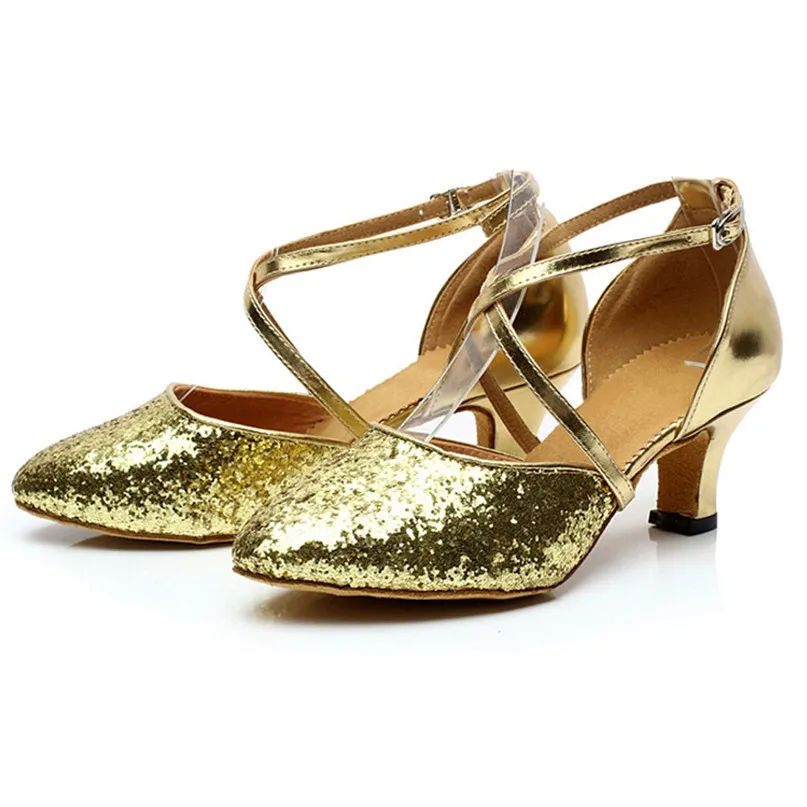 Women Dance Shoes Rumba Waltz Prom Ballroom Latin Salsa Dance Shoes Square Toe Wrap Dancing Shoes 5cm Heel #2P09 (12)