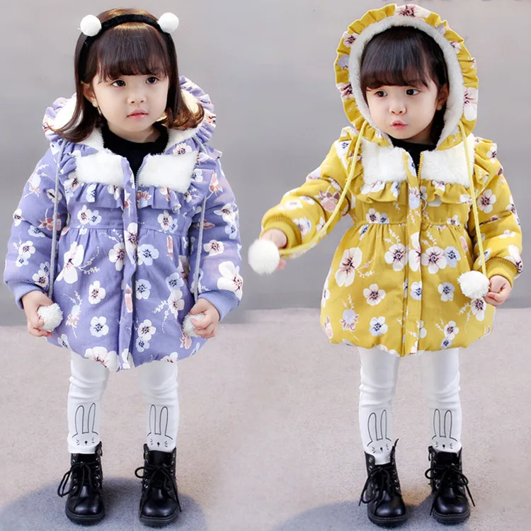Buy winter baby girl jacket baby coat Fashion flowers