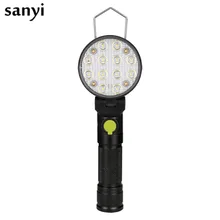 Мощные портативные фонари 12LED фонарик Магнитный рабочий свет 4 режима фонарик с подвеской лампа для работы кемпинга питание от 18650