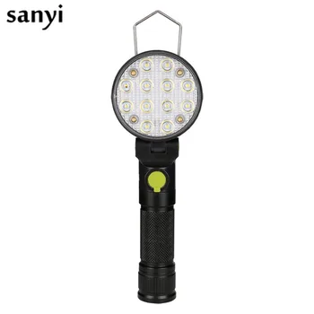 

Powerful Portable Lanterns 12LED Flashlight Magnetic Work Light 4 Modes Hanging Torch Lamp For Work Camping Powered By 18650
