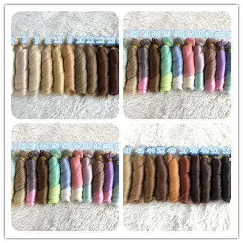 

tresses Extension doll wigs 15*100cm Natural Color Curly doll hair for BJD SD Russian handmade clothing doll wigs 1 pcs