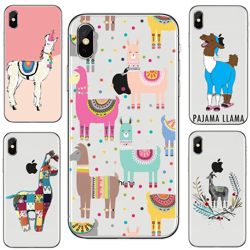 Для iPhone 7 Plus 6 S 5 XS Max 8 X Kawaii Симпатичные ламы Альпака животные мультфильм мягкий ТПУ