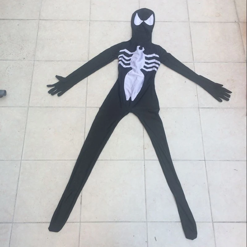 Черные и белые колготки с человеком-пауком для взрослых и детей, черные симбиотические колготки venom, zentai, 3D, цифровая печать, JQ-1250