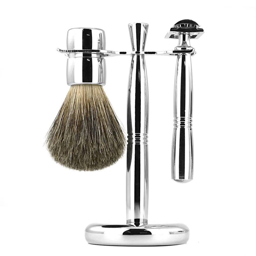 ZY Luxury Shaving Set Men Double Edge Safety Razor Best Badger Hair Shave Beard Brush Stand Holder Gift For Lover ZY Luxury Shaving Set Men Double Edge Safety Razor Best Badger Hair Shave Beard Brush Stand Holder Gift For Lover