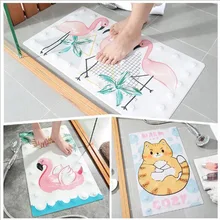 Милый Фламинго кошки многоцелевой резиновый коврик для ванной для душа Спа сауна с нескользящей ногой Крытый Открытый применение для кухни спальня