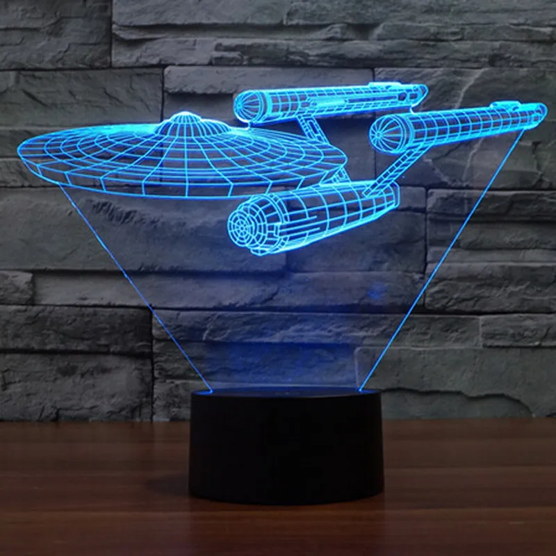 

Star Trek USS Enterprise 3D LED Night Light 7 Colors Changing Touch Switch Table Desk Lamp for children baby bedroom gift P25