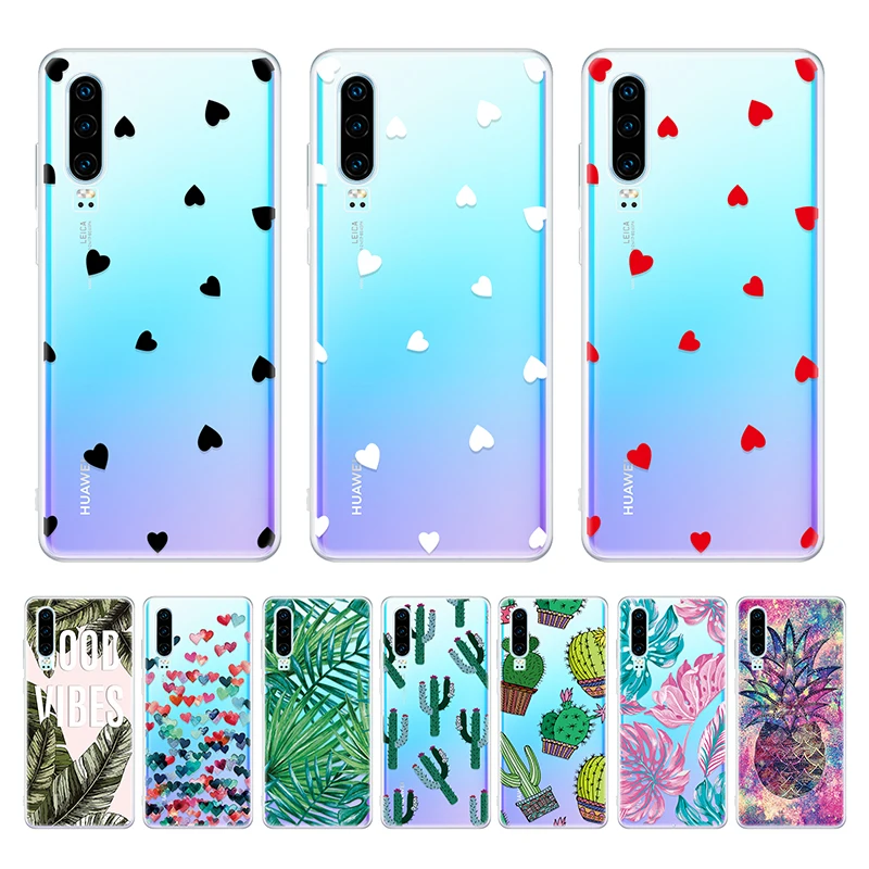 

Couple Love Heart Printing Phone Case For Huawei Y9 Y6 Y7 Pro 2019 Soft TPU Silicone Clear Cover on For P30 Lite Pro Back Case