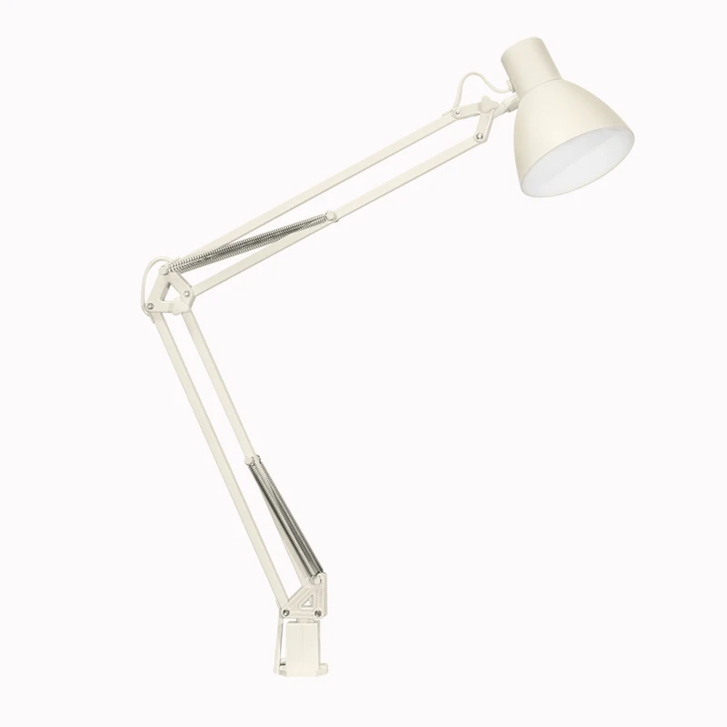 Настольная лампа ToJane с зажимом для TG801-S, гибкая, длинная, поворотная, светодиодная, настольная лампа 6 Вт, для ухода за глазами, светодиодная, настольная лампа, многошарнирный, светодиодный светильник для чтения - Цвет корпуса: WHITE