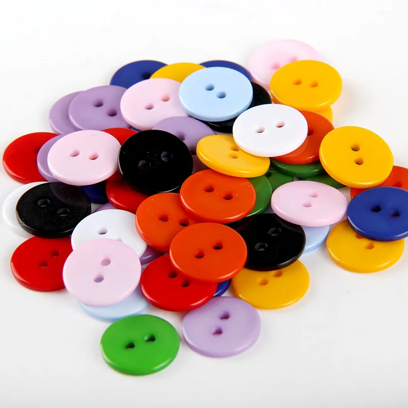 

100Pcs 14mm Round Resin Buttons Sewing Tools Decorative Button Scrapbooking Garment DIY Apparel Accessories