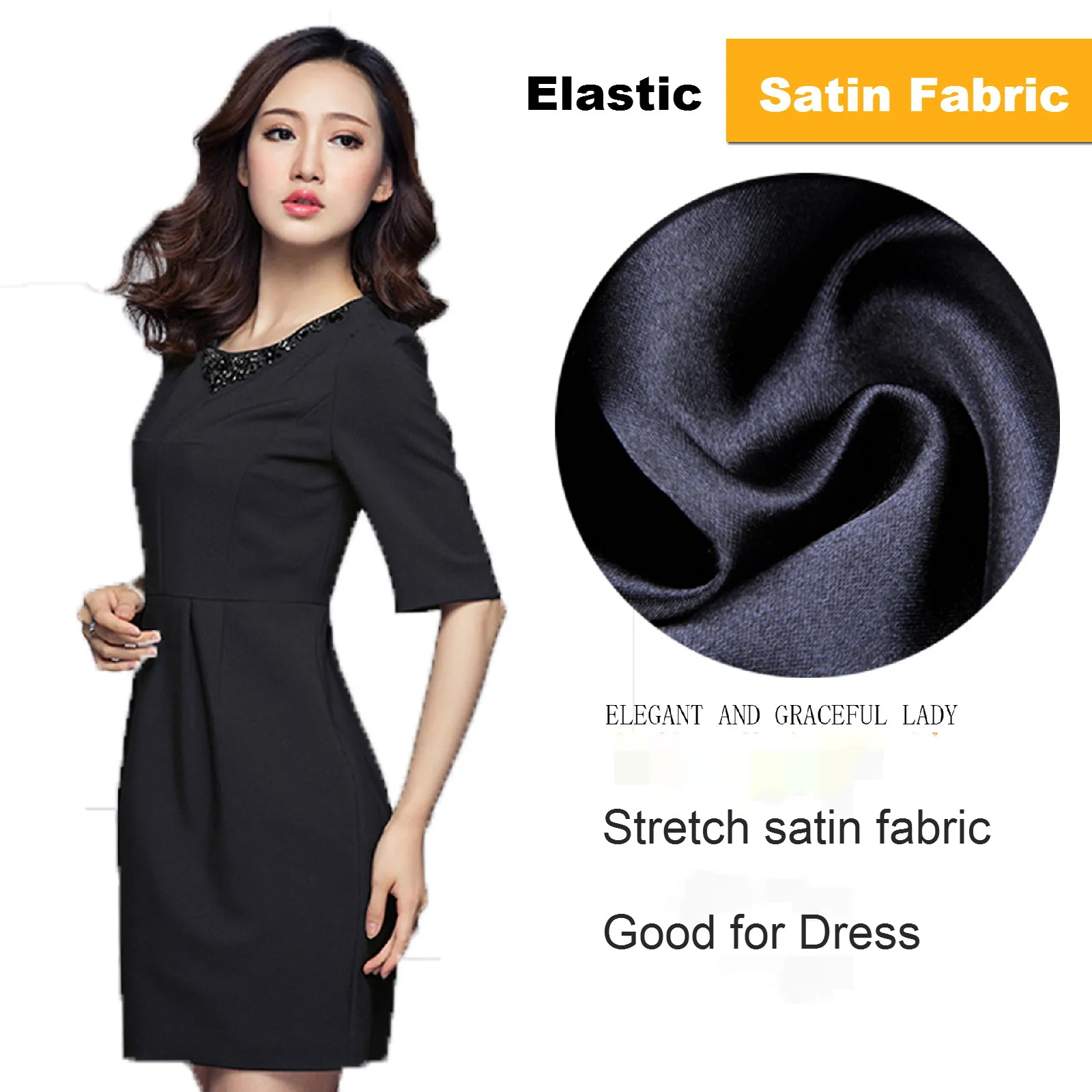 Matte Stretch satin fabric 150*100cm High quality Matt Elastic cloth