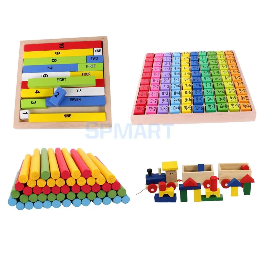 

4set Kids Times Tables Board Multiplication Maths Counting Sticks Rods Block Train Puzzle Arith Toy Educational
