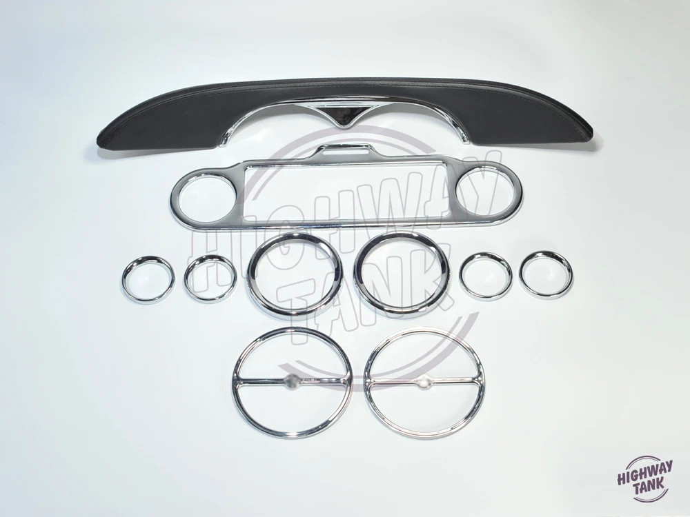 

9pcs Chrome Stereo Accent Speedometer Speaker Trim Ring and Interior cover decoration For Harley Electra Glide