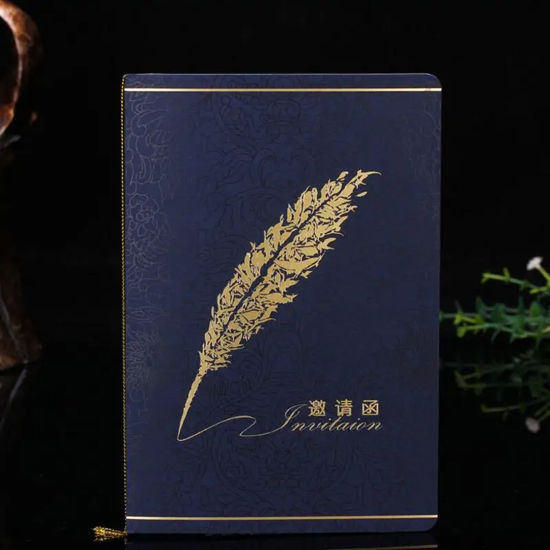 20pcslot creative feather print folding paper card high