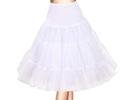 white 50s Retro Underskirt Swing Vintage Petticoat Fancy Net Skirt Rockabilly Tutu