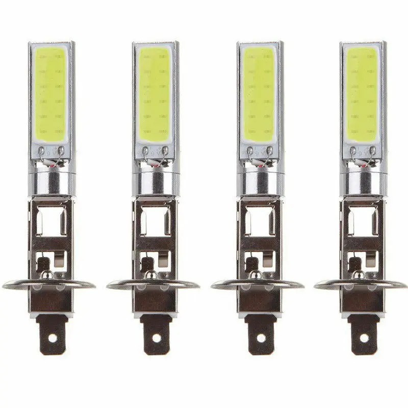 

4pcs DC 12V H1 COB LED Car Fog Light Headlight DRL Daytime Running Light Replacement Bulb Super Bright White Lighting Lamp