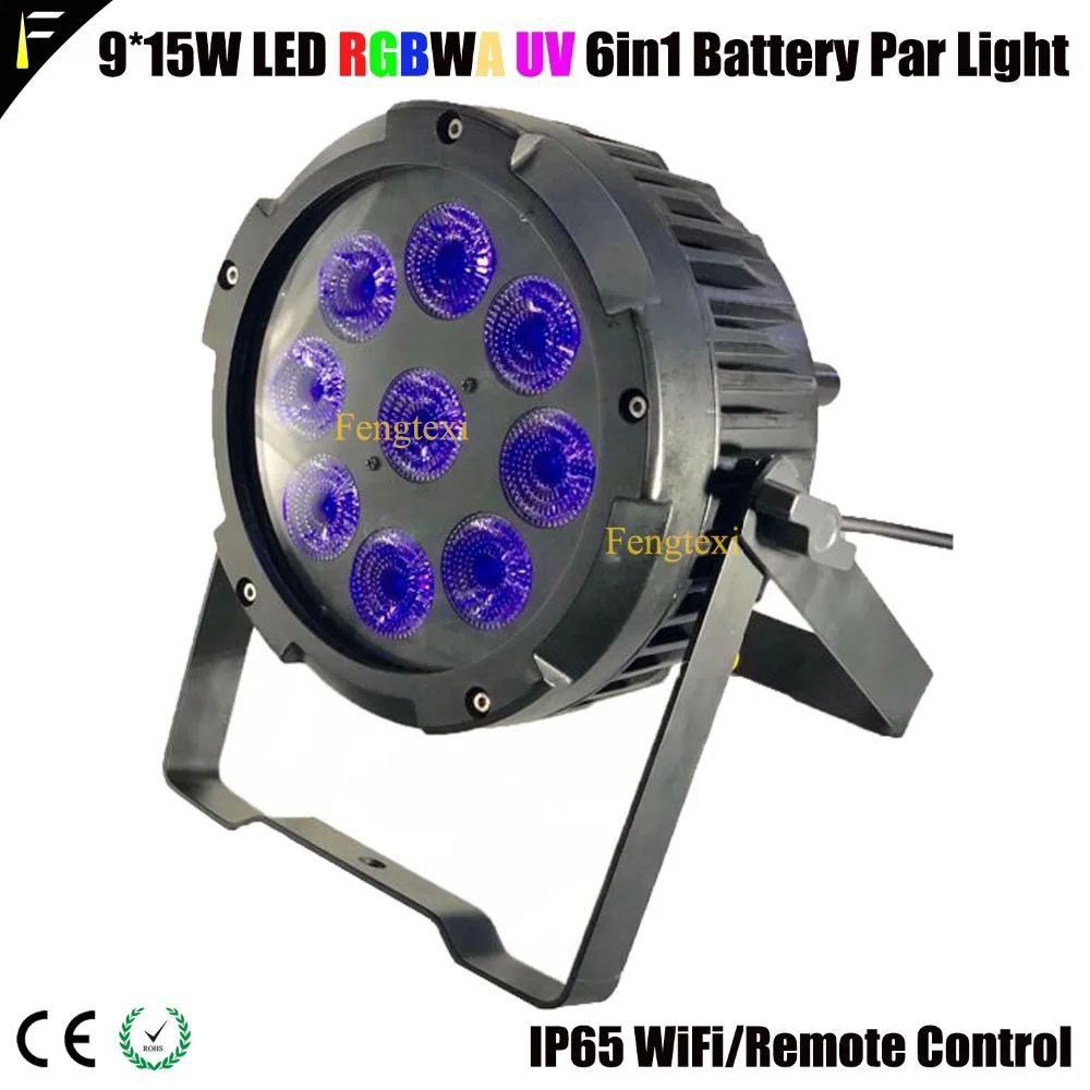Светодиодный прожектор для сцены 9*15 RGBWA Вт IP65 5 в 1 с круглым аккумулятором