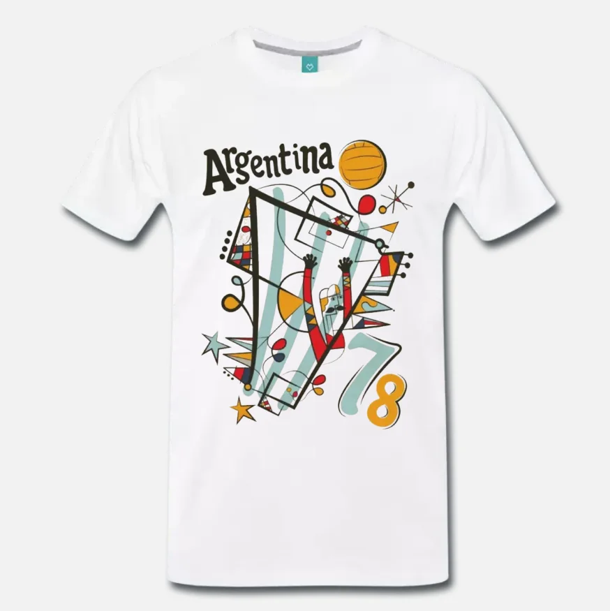 

T-SHIRT MONDIALI DI CALCIO ARGENTINA 1978 ARTE ARTISTA - S-M-L-XL-2XL-3XL