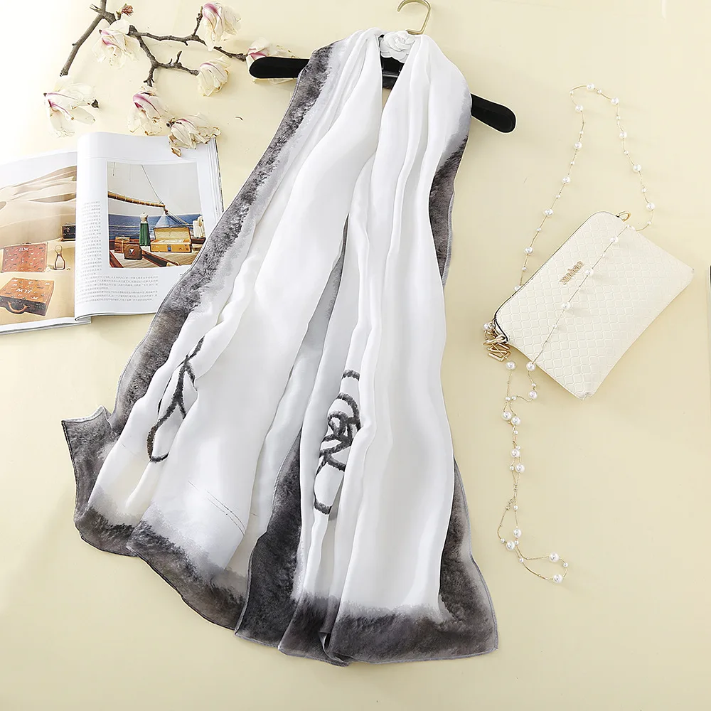 Женский шёлковый шарф с цветочным принтом лето 2020|women silk scarf|brand scarffashion scarf |