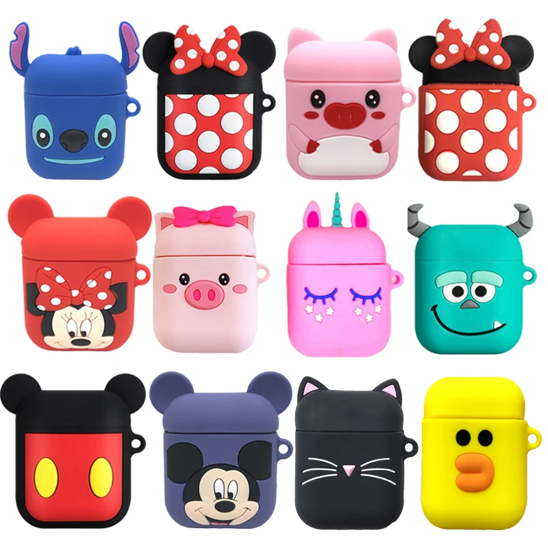 

For Airpods Case Cute Cartoon Bluetooth Earphone Cases For Apple Airpods 2 Soft Silicone Headphone Case Cover For Air Pods Funda