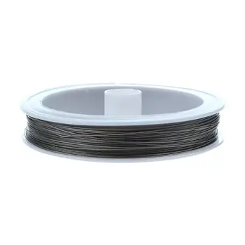 

1 spool of tigertail beading wire in retail package Tigertail Beading Wire - 90m / 0.45mm / Silver Nylon coated stainless steel