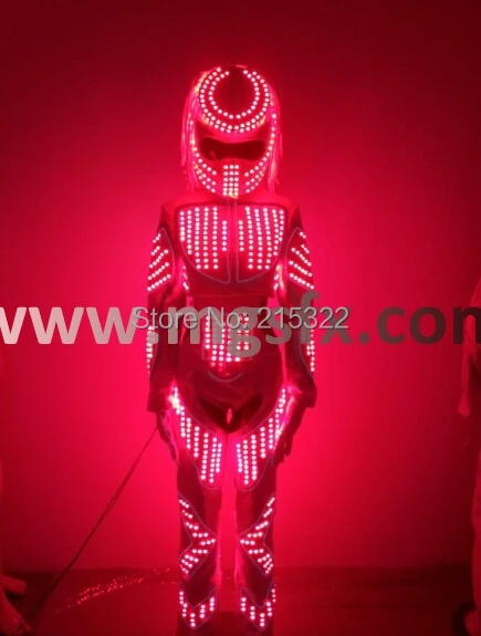 

Free shipping Womens LED Light up dance costume / sexy LED light Robot suit