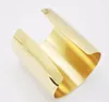 Punk Style 316L Stainless Steel Extra Wide Gold Color Bracelets Cuff Bangles Blank For Women 6