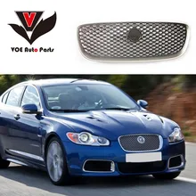 Для Jaguar XF 2008- автомобильный Стайлинг ABS передняя капот гоночный гриль решетка облицовки радиатора Авто запасная часть серебристый/черный