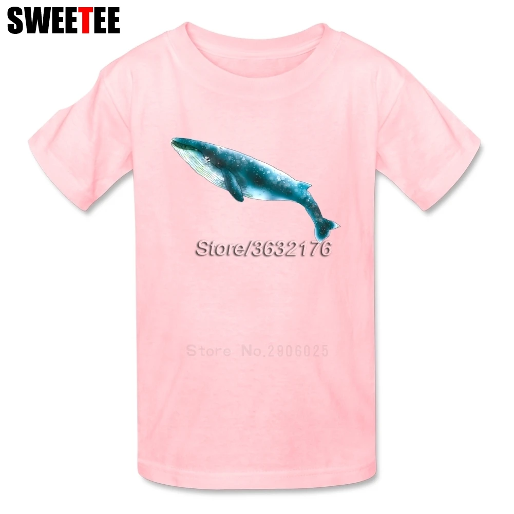 Blue Whale Children T Shirt Pure Cotton Short Sleeve Crew Neck Tshirt
