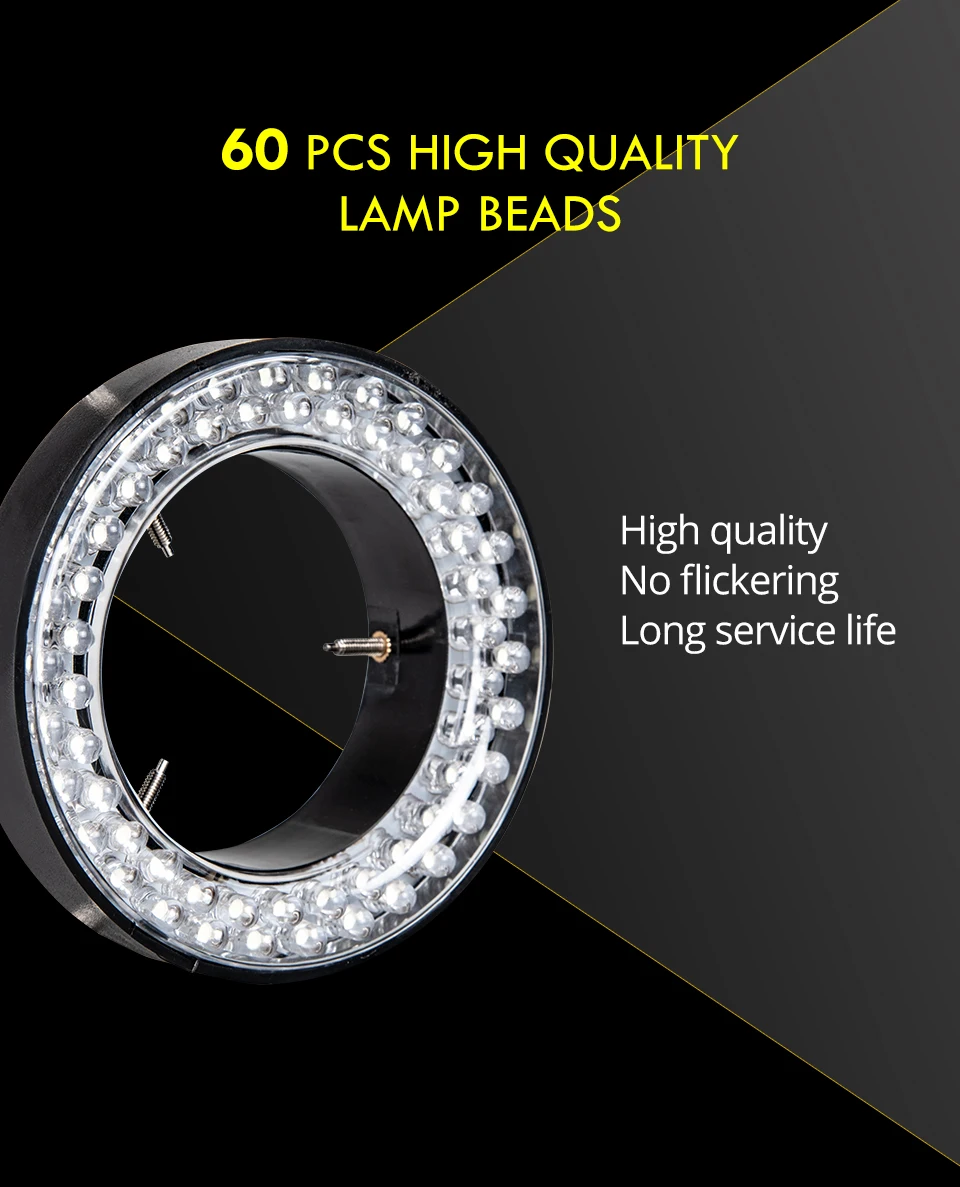 LED Ring Light illuminator Lamp For Industry Stereo Microscope Camera Magnifier  (5)