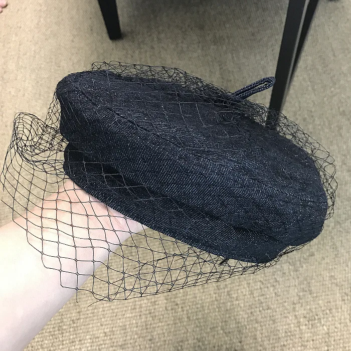 2018 Autumn And Winter Models Denim Beret Cap Mesh Mesh Wild Tide College Wind Street Shoot Fashion Hat ACD17 (4)