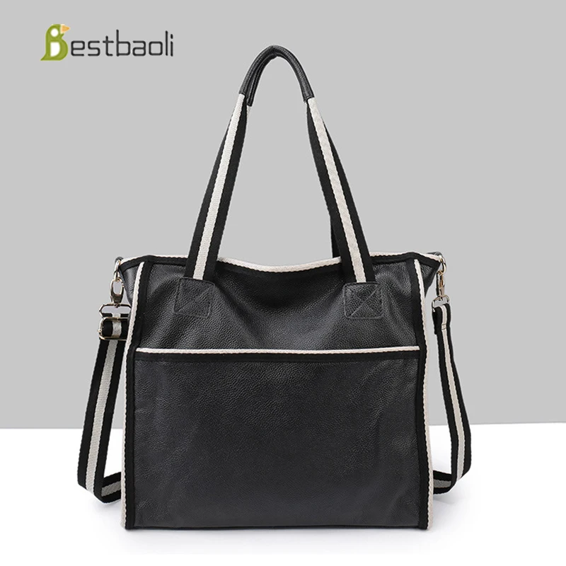 

Bestbaoli High Capacity Totes Genuine leather Luxury Handbags Women Bags Designer Fashion Cowhide Shoulder Bag Bolsas Feminina