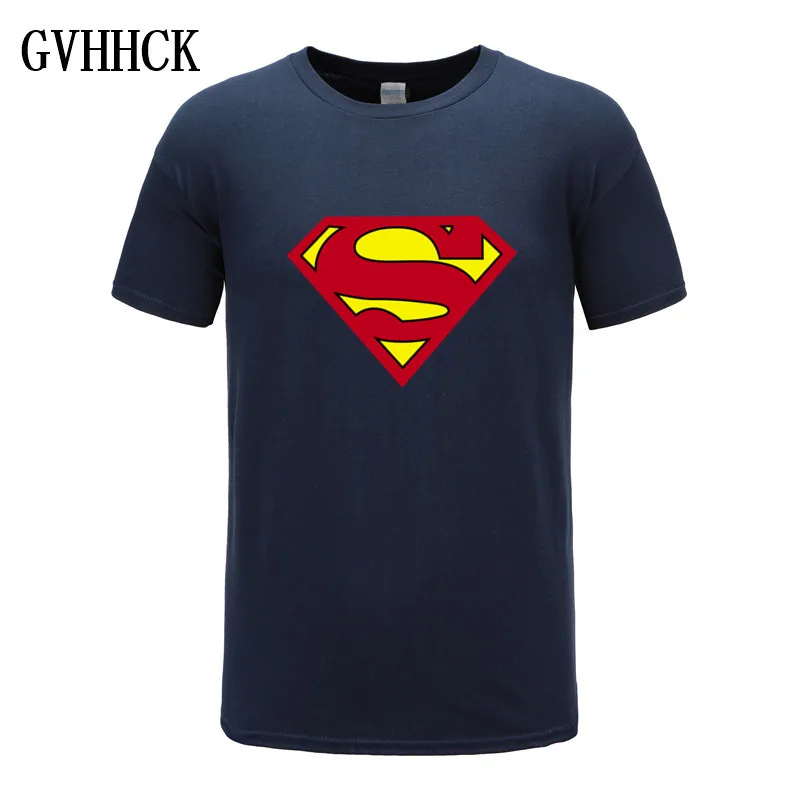 Футболка Супермен/Бэтмен/Человек-паук/Капитан Америка/Халк/Железный человек/футболка, мужские футболки для фитнеса - Цвет: Navy