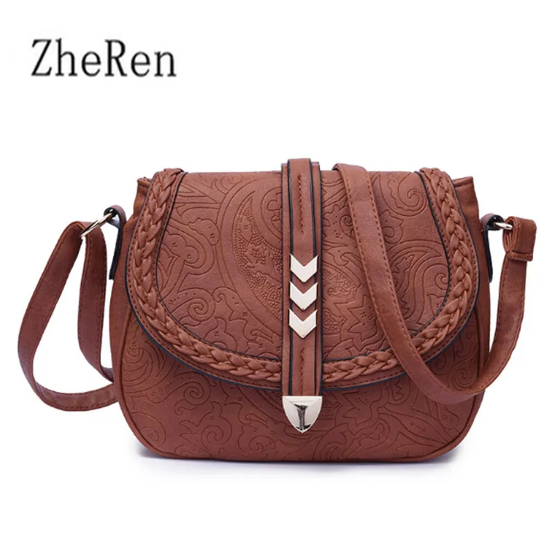 

2018 Hot women Bag embossed women's single shoulder bag braised messenger bag