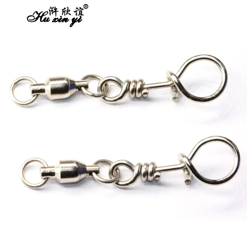 

HXY 10PCS SIZE(6# 7#) Ball bearing swivel with screwed snap great tensile fishing swivels connector fishing hook accessories