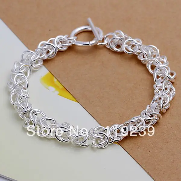 LH033 Big Chunky Silver 6 MM Link Chain Bracelets & Bangles Aliexpress Bijoux Items Fashion Women Jewelry Wholesale & Retail Aliexpress