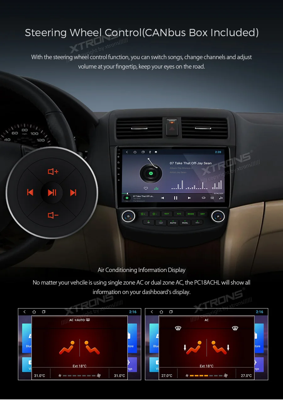 Best 10.1" Android 8.1 Oreo OS Car Multimedia Navigation GPS Radio for Honda Accord 2002-2007 with Split Screen Function Support 16