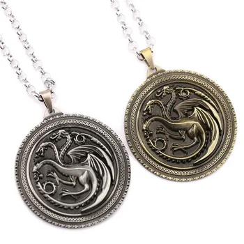 

Game of Thrones Choker Necklace Song of ice and fire House Targaryen Bronze Pendant Men Women Gift Action Figure Cosplay Toys