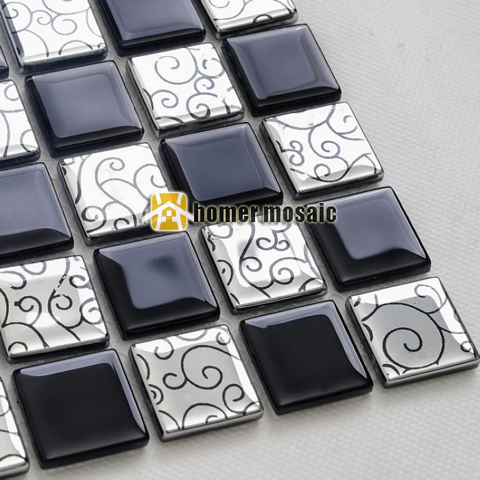 Compra backsplash de la cocina de plata online al por mayor de ... Gray Backsplash decoración