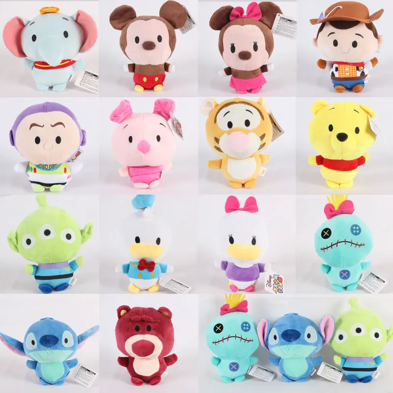 

14 Styles Mickey Minnie Woody Buzz Stitch Winnie Donald Duck Dumbo Plush Toy Doll Soft Stuffed Toys for Children Kids Gifts