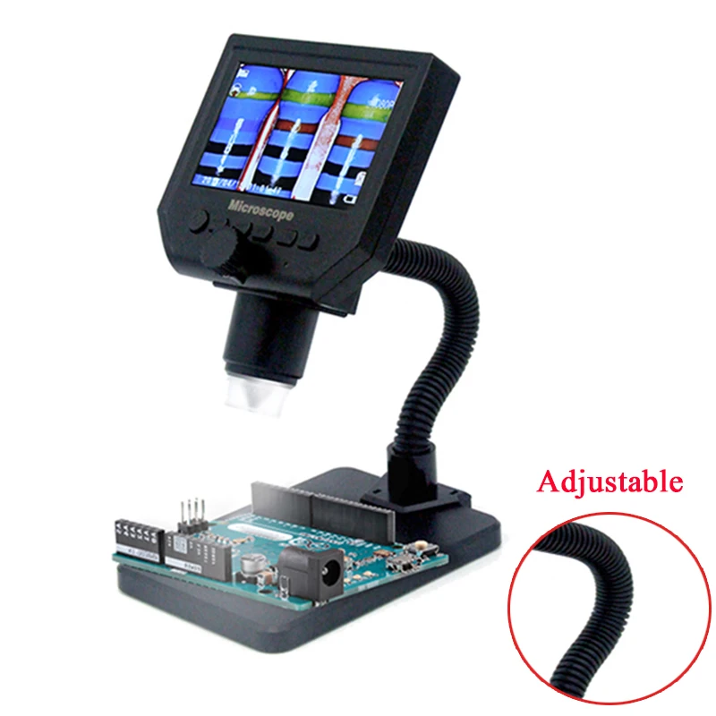 

Portable 600X 4.3" LCD Digital Microscope 8 LED 3.6MP Electronic Extendable Microscopes Pcb Repair Endoscope Camera Magnifier