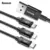 Baseus USB кабель для iPhone 3 в 1 синхронизации данных зарядное устройство Шнур usb Тип C тип-c кабель Micro usb-кабель Android кабели для мобильных телефонов