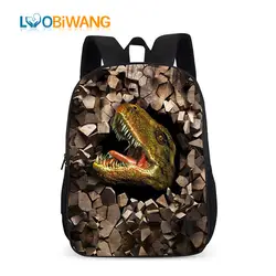 LUOBIWANG 3D мультфильм динозавра рюкзак камень украшения ранцы для подростка мальчиков и Девочка Mochila школьный