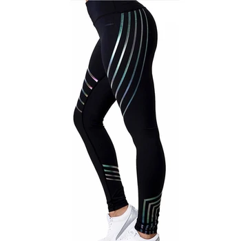 New Women Yoga Pants Fitness Sports Leggings Running Gym Stretch High Waist Breathable Glowing Trousers 1