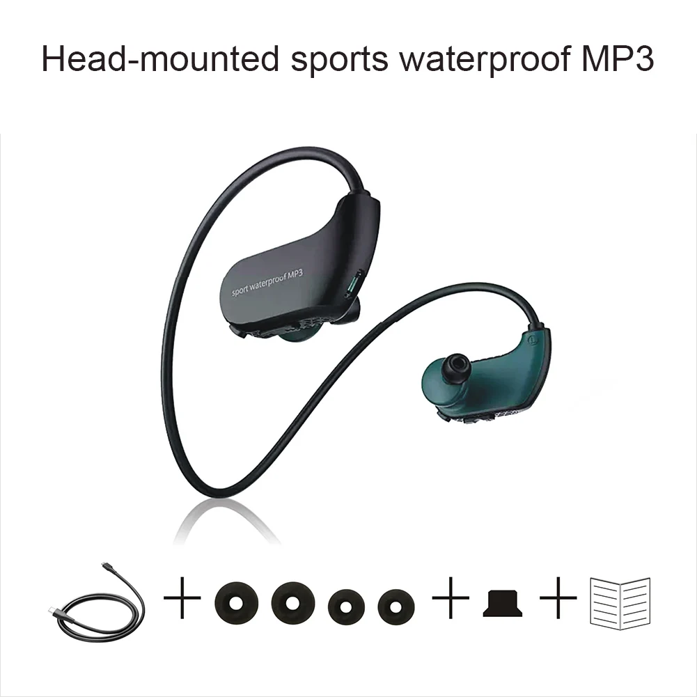 IPX8 водонепроницаемый переносной mp3 Плеер MP3 наушники для бега плавания Лидер
