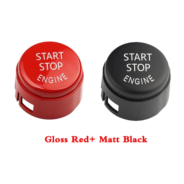 Кнопка запуска двигателя крышка Кепки для BMW F30 F10 F34 F15 F21 F25 F31 F32 F48 X1 X3 X4 X5 X6 поверните крышку без Выкл кнопка переключения - Цвет: Gloss Red Matt Black