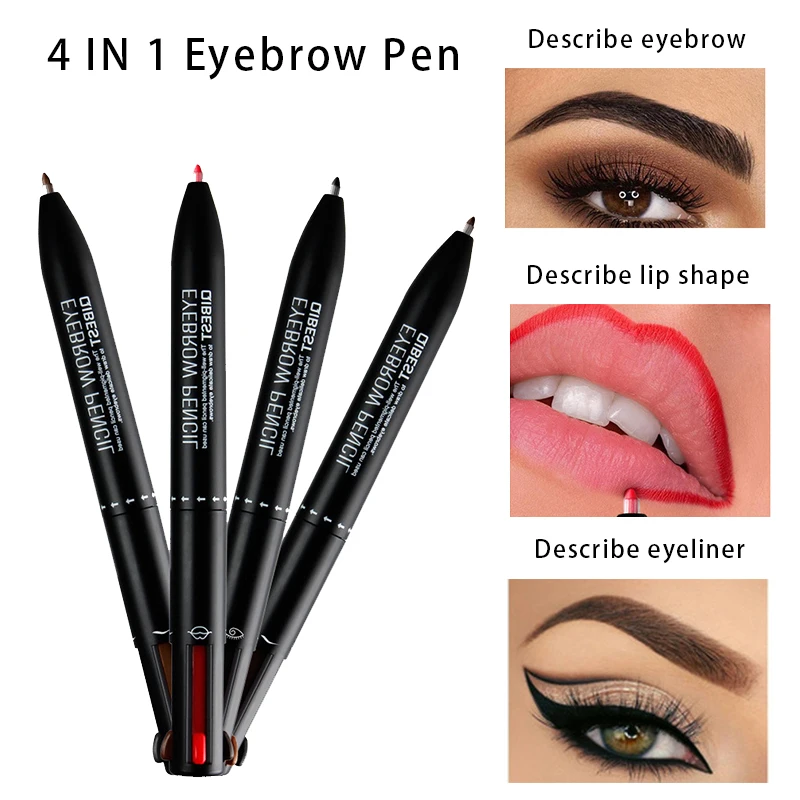 Magical eyebrow pencil Lip Liner Eyeliner 4 In 1 microblading pen eye