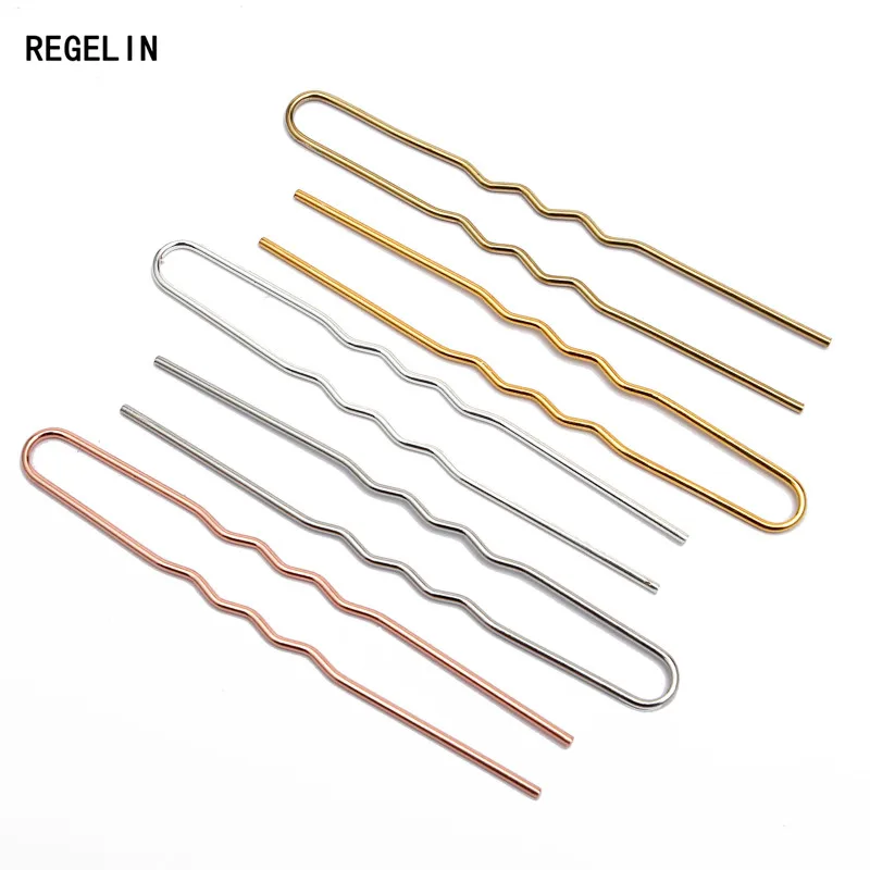 REGELIN 70 мм * 1 2 необработанные латунные палочки для волос цвета розового золота u