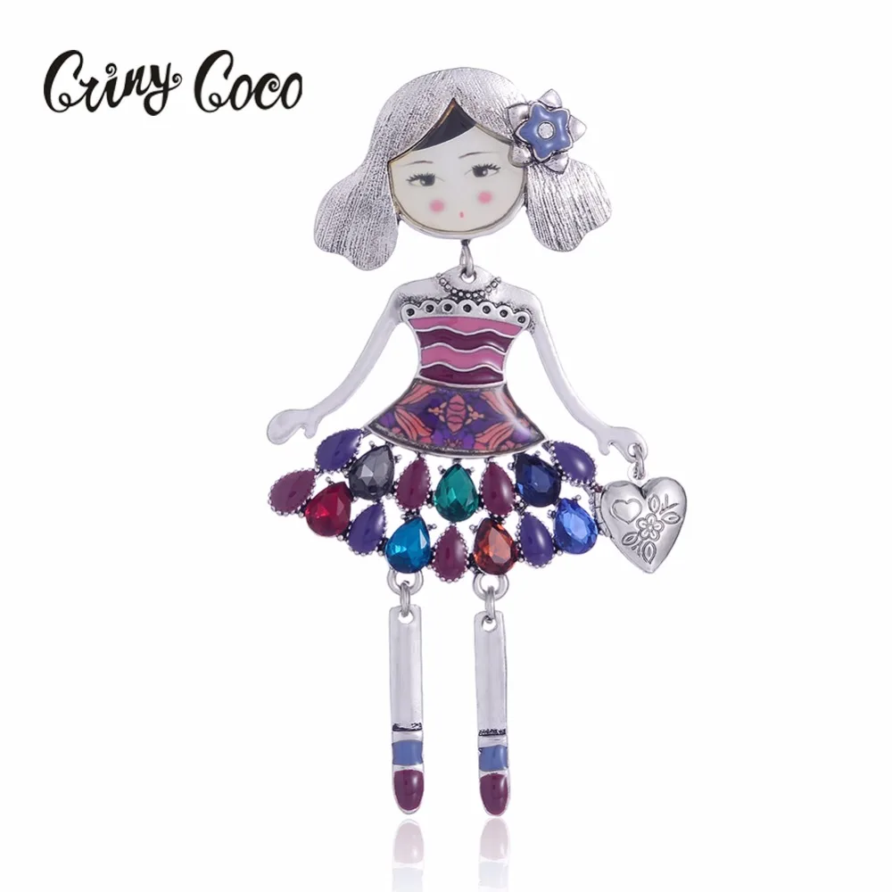 

Cring CoCo Rhinestone Brooch Girls Fashion Clothing Accessories Fashion Jewelry Unique Enamel Brooches