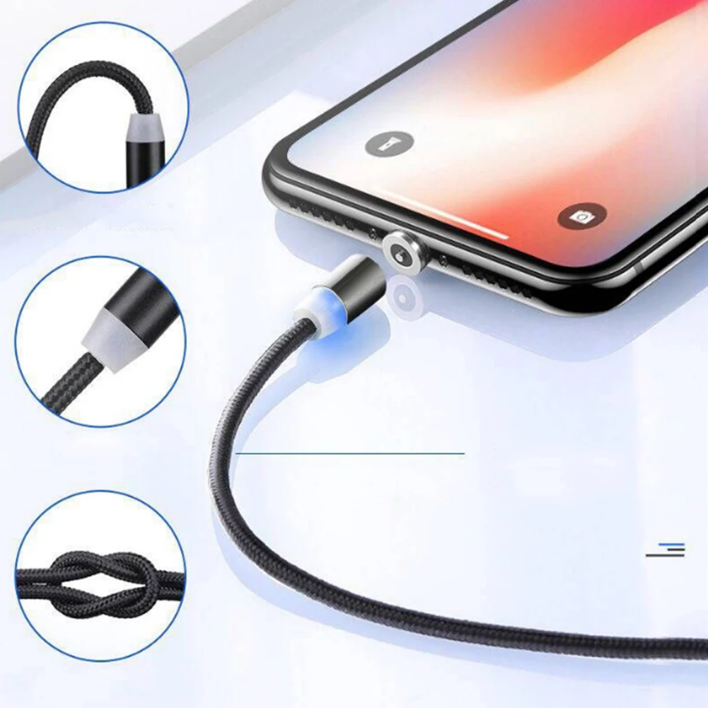 

2A Magnetic Charging Cable Micro USB Type-C Charger For iPhone XS MAX XR X 8 Samsung Fast Charging Wire Android Phone Cable Cord