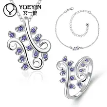 Модные комплекты украшений для женщин аксессуары подлинный посеребренный кубический цирконий бижутерия наборы